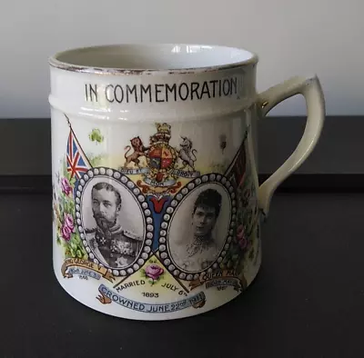 Buy S. Fielding Devon Ware George V Coronation 1911 Mug • 16.50£