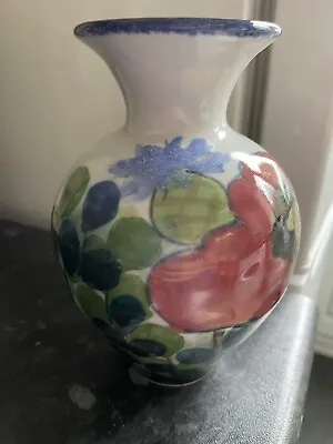 Buy Highland Stoneware Pottery Vase Scotland. Poppies Pattern. Perfect Condition. • 18.99£