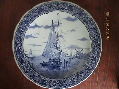 Buy Vintage Delfts Royal Sphinx By Boch Belgium 12   Wall Plate/Charger Boat Scene • 45£