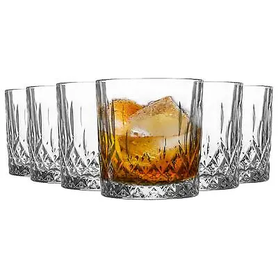 Buy 12x Prysm Whisky Glasses Vintage Cut Glass Water Juice Tumblers 330ml Clear • 22£