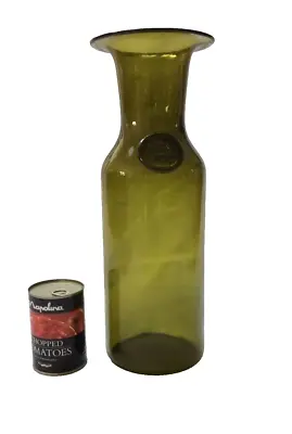 Buy  Jacob Bang Holmegaard Scandinavian Rare Size Green Bottle Vase _ Applied Seal • 285£