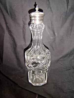 Buy Vintage Cut Glass Vinigar Bottle With Metal Top • 5.99£