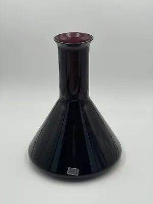 Buy Aseda Bo Borgstrom Amethyst Glass Beaker Vase Labeled • 33.57£