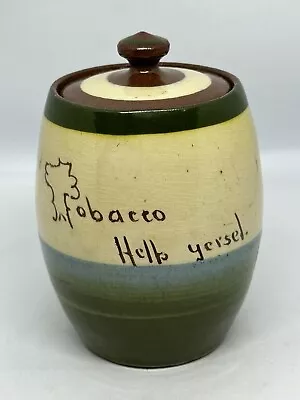 Buy Vintage Torquay Pottery Pot Motto Ware Tobacco Help Yersel From Wembley • 12.99£