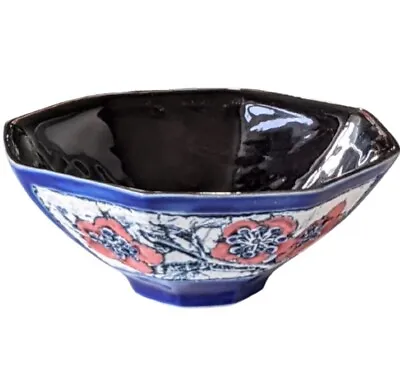 Buy Tenmoku Malaysia Pottery Vintage Hand Crafted Oriental Octagonal Bowl • 9.99£