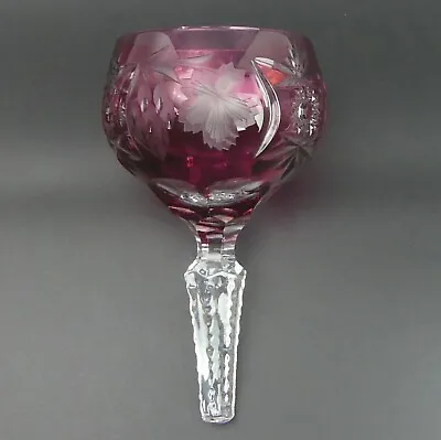 Buy Bohemian Cranberry Flashed & Cut Crystal Toasting Glass • 28£