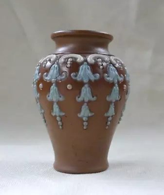 Buy Antique Doulton Lambeth Silicone Ware Miniature Vase- 8cm Tall X 6cm Diameter • 6.95£