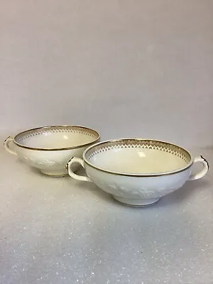 Buy Vintage George Jones Rhapsody Crescent Soup Bowls England Dual Handles • 13.28£