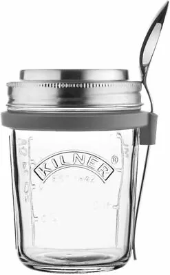 Buy Kilner Screw Top Wide Mouth Jar With Spoon And Silicone Spoon Holder 350ml • 11.41£