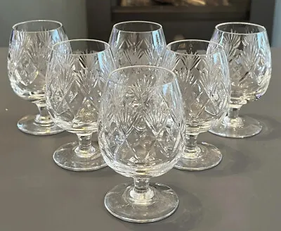 Buy X 6 Webb Corbett Cut Crystal Small Brandy Glasses • 25£