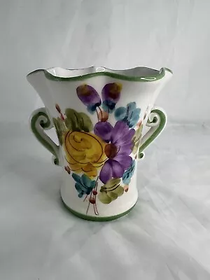 Buy Hand Painted Italian 5.5” Handkerchief Ruffled Vase • 14.44£