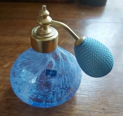 Buy Caithness Glass Perfume Bottle Atomiser Spray Blue Excellent Condition • 9.99£