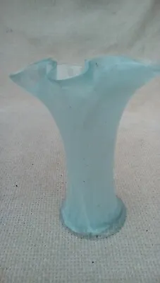 Buy Vaseline  Glass Light Turquoise & White Hand Blown Vase 7.5   High Home Decor • 15.99£