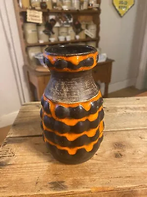 Buy Vintage Bay Keramik West German Pottery Orange & Black Vase – Great!  - • 19.99£
