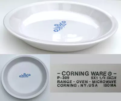 Buy CorningWare Blue Cornflower Round Oven Pie Dish 9X1 1/4 INCH. Model P-309 VTG • 25£