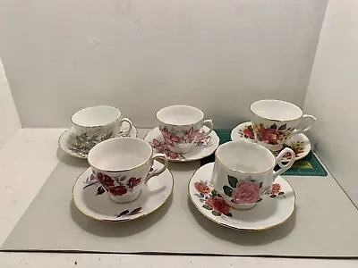 Buy 5 Bone China Tea Cup Sets Adderley Queen Anne Royal Dover Vale Duchess England • 61.87£