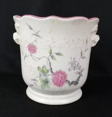Buy Vintage Royal Winton Pottery Planter Pot White Pink Flowers 4.5  H Ironstone UK • 13.24£
