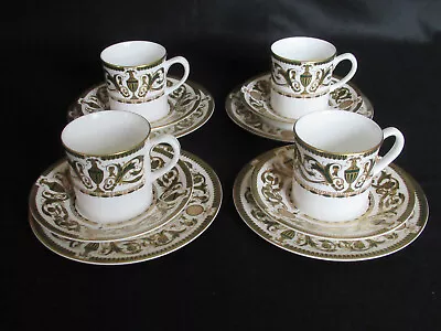 Buy Royal Worcester Windsor Pattern 4 X Coffee Trios (cups, Saucers & Tea Plates) • 80£
