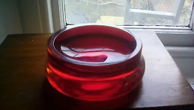 Buy Dartington Glass Vintage Flame  Red  Dish / Ashtray  FT20 Frank Thrower Design. • 40£