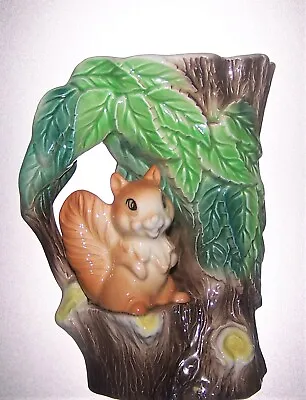 Buy Vintage Hornsea Fauna Pottery Vase Tree Trunk & Squirrel No. 75 - 15 Cm • 5£