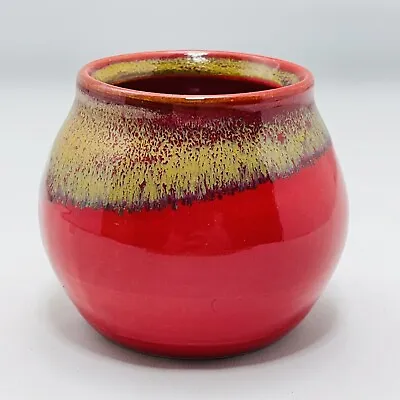 Buy Red And Gold Glazed Art Pottery Vase Or Pot   • 18.96£