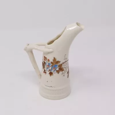 Buy 1888 Royal Worcester Stag Horn Handle 8 1/4  Hand Painted Porcelain Pitcher • 24.06£