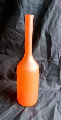 Buy Orange Frosted Glass Bottle Vase, Possibly Italian. • 4£