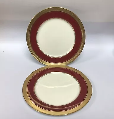 Buy RARE Aynsley Buckingham 8216 Set Of 2 Dinner Plates 26.5cm Embossed Gold Border • 80£