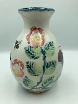 Buy Pretty Tain Pottery Vase Flowers Bee & Thistles  5 1/2” High - Scotland • 12£