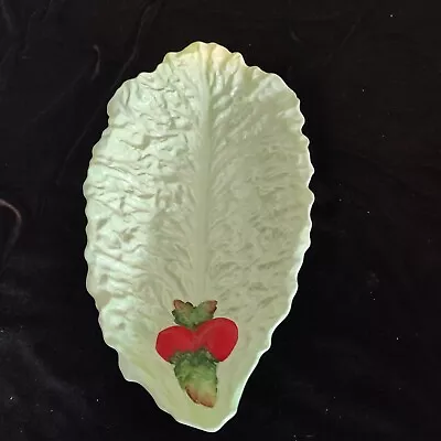 Buy Carlton Ware Ausi 10  Green Lettuce Leaf  With Tomato Plate / Platter Circa 1893 • 9.99£