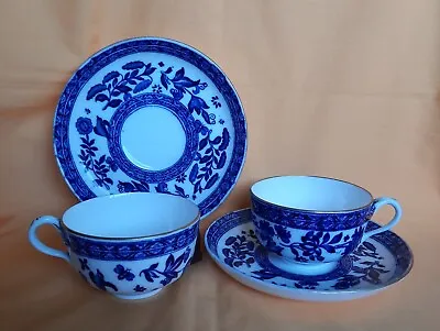Buy Coalport / Unmarked Vintage Blue And White Duo Cup And Saucer Sets  • 8£