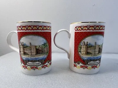 Buy James Sadler Caernarfon Castle Mug Bone China Pair Of 2 Mugs Coffee Mug Tea Cup • 13.25£