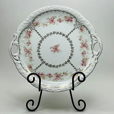 Buy Antique Bavarian Cake Plate - Z.S.& Co.- With Handles - Floral Design - 10 1/2  • 16.20£