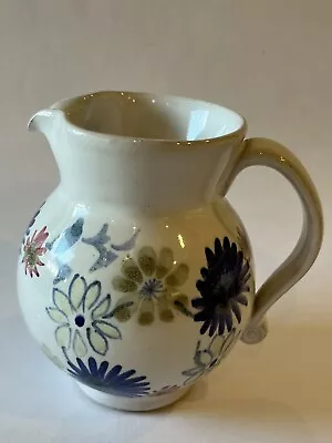 Buy Vintage Rye, Sussex, Studio Pottery Milk Jug, Flowers Design, 1960s, 1970s, VGC • 16.50£