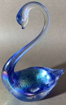 Buy Heron Glass Iridescent Art Glass Swan Ornament • 12£