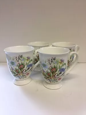 Buy Aynsley Wild Tudor Fine Bone China Footed Mug - Set Of 4 • 28£