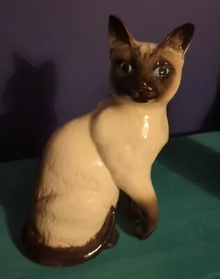Buy Vintage Beswick Large Ceramic Seated Siamese Cat 23 Cm Tall # 1882 • 15£