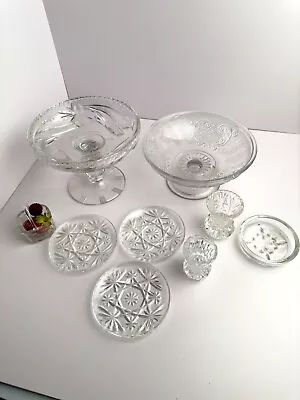 Buy Vintage Glassware Lot: Candy Dish, Princess House, Anchor Hocking Coasters, Etc • 19.15£