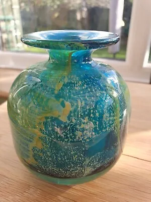 Buy Mdina Round Glass Vase Signed • 12.50£