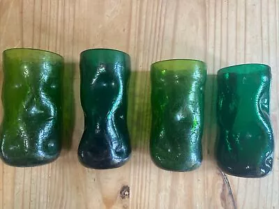 Buy BLENKO Crackle Dimple Glasses Green Set Of 4 Vintage 418LC. Free Shipping • 34.96£