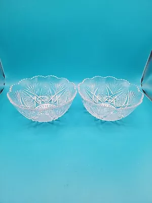 Buy Starburst Approx 7  Small Bowls Clear Pressed Glass Dessert Ice Cream  Vintage • 11.38£