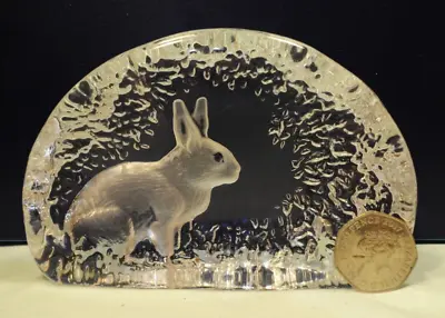 Buy Mats Jonasson Art Glass, Rabbit Paper Weight Very Good Condition • 18£