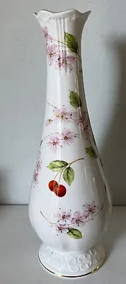 Buy AYNSLEY Cherry Blossom Vase Fine Bone China 25.5cm High • 16.99£