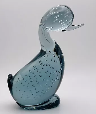 Buy Whitefriars Glass Arctic Blue Controlled Bubbles Duck • 55£
