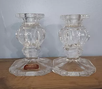 Buy Vintage Set Of Two Full Lead Crystal Candle Holders Gorham Germany 4  • 9.48£