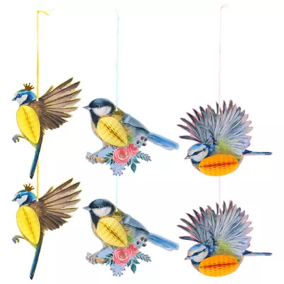 Buy 6Pcs Handmade Hummingbird Stained Glass Window Ornaments For Home & Garden Decor • 11.59£