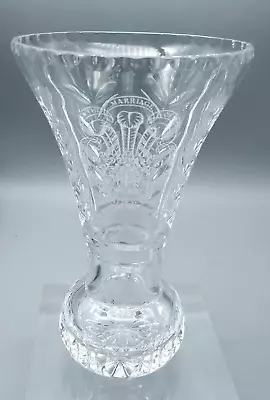 Buy Royal Doulton/Webb Corbett Cut Glass Vase Prince Charles & Diana's Royal Wedding • 19.50£