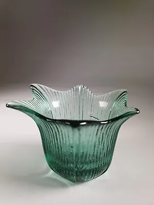 Buy Vintage Depression Glass Green Collectable Vase Bowl  • 20£