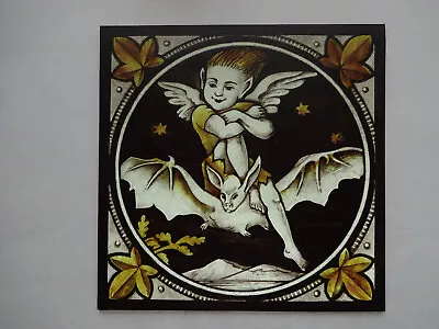 Buy Stained Glass Beautiful Hand Painted Kiln Fired 160 X 160mm Antique Style • 35.99£