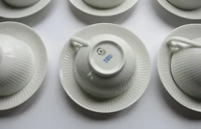 Buy 6 Sets Vintage Royal Copenhagen Fluted Georgiana Cups And Saucers 1958 • 51.97£